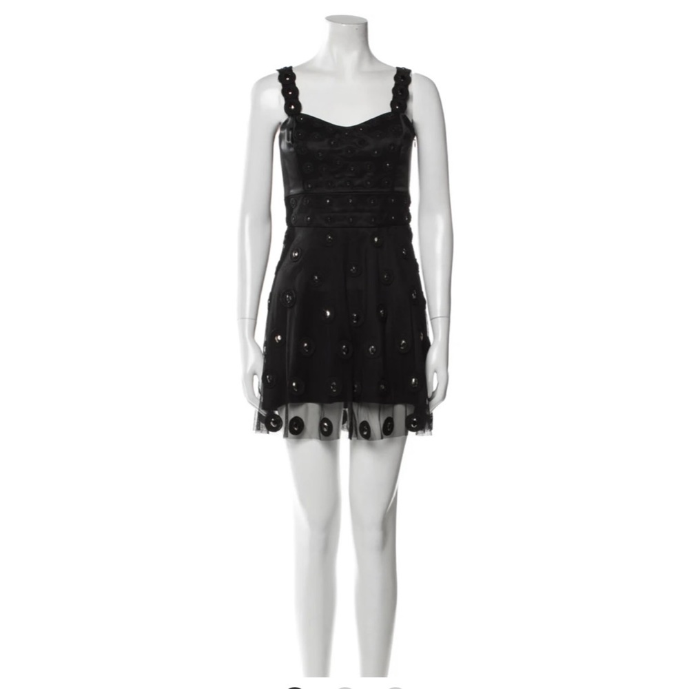Black Temperley Embellished Mini Dress